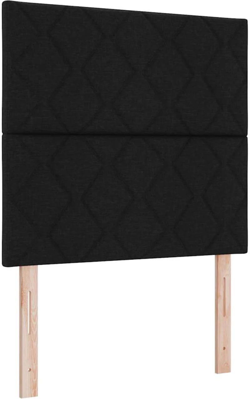 κρεβάτι Box Spring με Στρώμα vidaXL Μαύρο 100x200 εκ. Ύφασμα