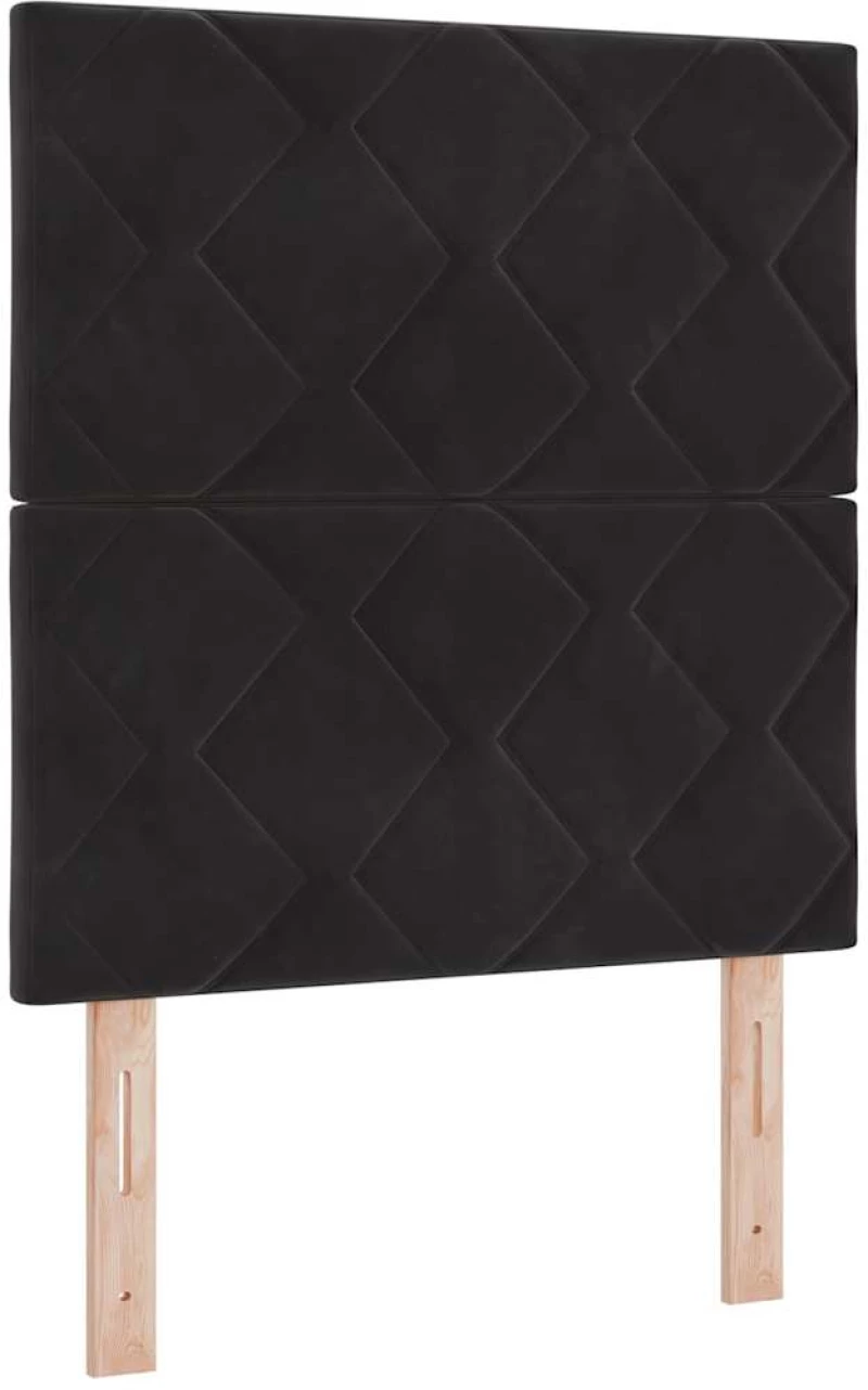 vidaXL Κρεβάτι με ελατήρια και στρώμα, Μαύρο, 80x200 cm, Βελούδο