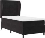 vidaXL Κρεβάτι με ελατήρια και στρώμα Μαύρο 100 x 200 εκ Βελούδο