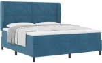 κρεβάτι box spring με στρώμα vidaXL σκούρο μπλε 180x200 εκ. βελούδο