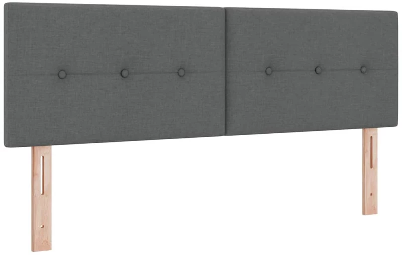 vidaXL Κρεβάτι Box Spring με Στρώμα, Σκούρο Γκρι, 140 x 190 εκ, Υφασμα