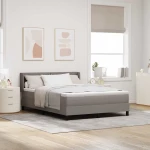 vidaXL Κρεβάτι Box Spring με Στρώμα σε Ταμπά - 160 x 200 εκ. Ύφασμα
