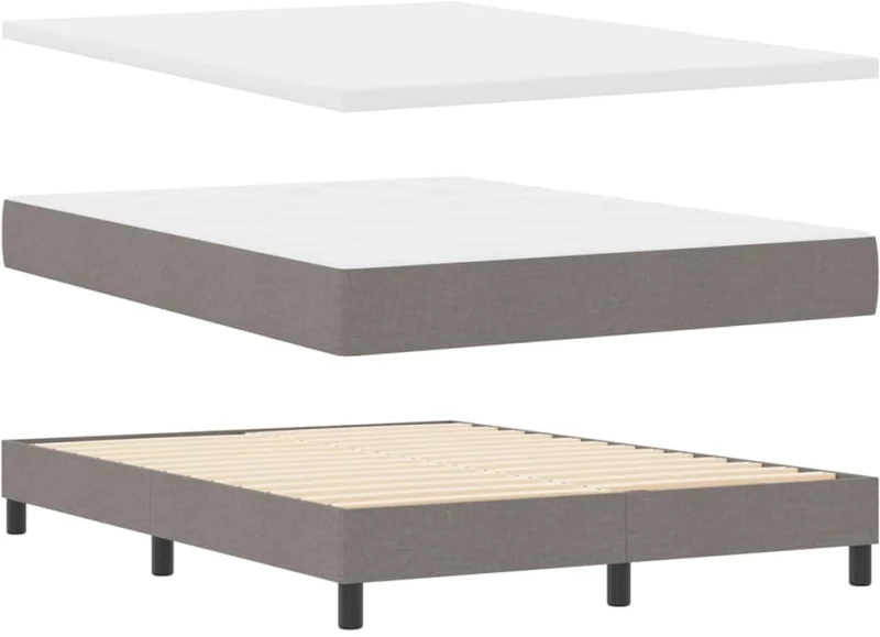 vidaXL Κρεβάτι Box Spring με Στρώμα σε Ταμπά - 160 x 200 εκ. Ύφασμα