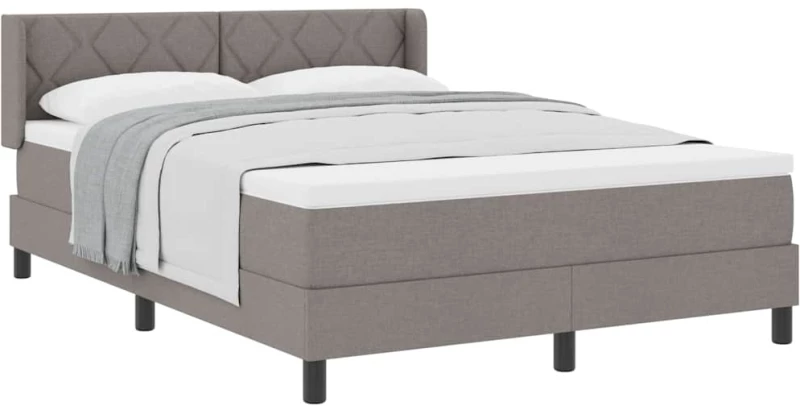 vidaXL Κρεβάτι Box Spring με Στρώμα σε Ταμπά - 160 x 200 εκ. Ύφασμα