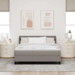 vidaXL Κρεβάτι Box Spring με Στρώμα σε Ταμπά - 160 x 200 εκ. Ύφασμα
