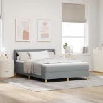vidaXL Κρεβάτι Box Spring σε Ανοιχτό Γκρι, 140 x 200 cm Υφασμάτινη