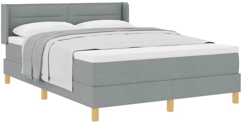 vidaXL Κρεβάτι Box Spring σε Ανοιχτό Γκρι, 140 x 200 cm Υφασμάτινη