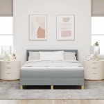 vidaXL Κρεβάτι Box Spring σε Ανοιχτό Γκρι, 140 x 200 cm Υφασμάτινη