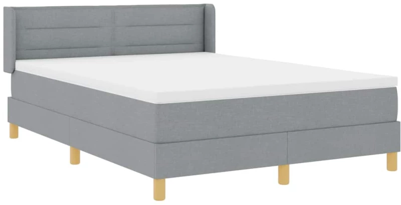 vidaXL Κρεβάτι Box Spring σε Ανοιχτό Γκρι, 140 x 200 cm Υφασμάτινη