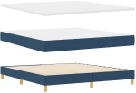 vidaXL Κιβωτός Στρώματος με Στρώμα Μπλε, 180 x 200 εκ, Ύφασμα.