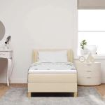 vidaXL Κρεβάτι με Στρώμα, Κρέμα, 100 x 200 εκ, Υφασμάτινο