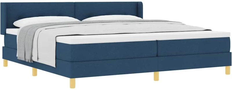 vidaXL Κρεβάτι Box Spring με στρώμα σε μπλε, 200 x 200 εκ, υφασμάτινο