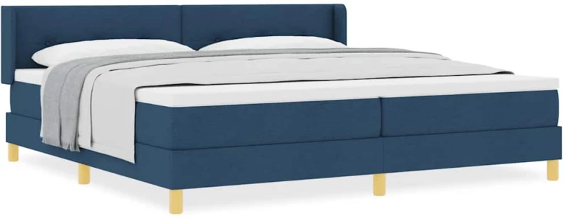 vidaXL Κρεβάτι Box Spring με στρώμα σε μπλε, 200 x 200 εκ, υφασμάτινο