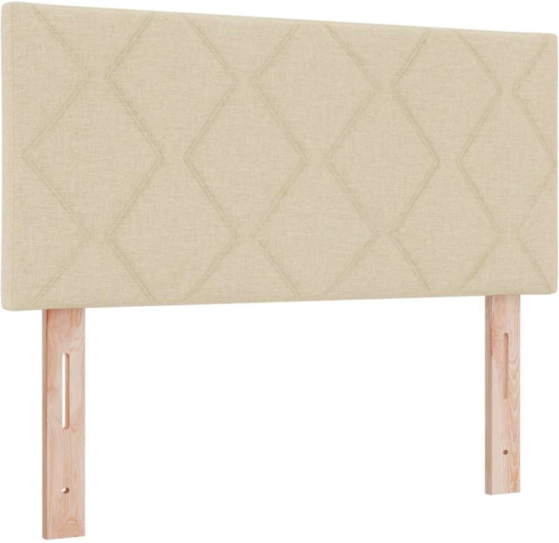 vidaXL Κρεβάτι Box Spring με Στρώμα Κρεμ 90 x 200 εκ. Ύφασμα.