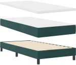 κρεβάτι box spring vidaXL με στρώμα σκούρο πράσινο 90x190 εκ. βελούδο