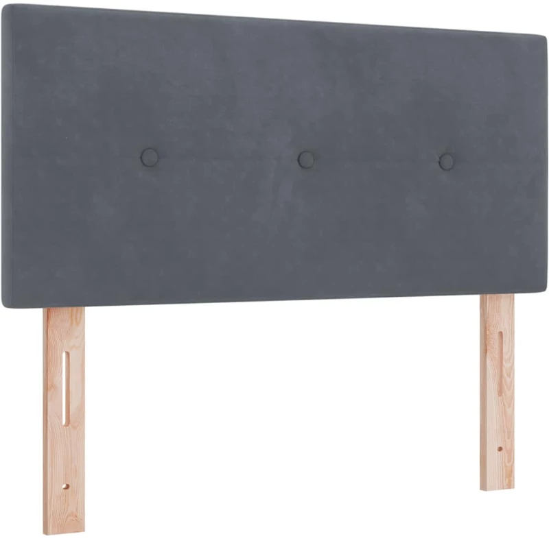 vidaXL Κρεβάτι Box Spring με Στρώμα Σκούρο Γκρι 100x200 εκ Βελούδο