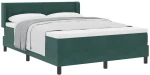 vidaXL Κρεβάτι Box Spring με Στρώμα Σκούρο Πράσινο 140x200 εκ. Βελούδο