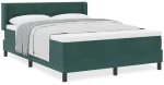 vidaXL Κρεβάτι Box Spring με Στρώμα Σκούρο Πράσινο 140x200 εκ. Βελούδο
