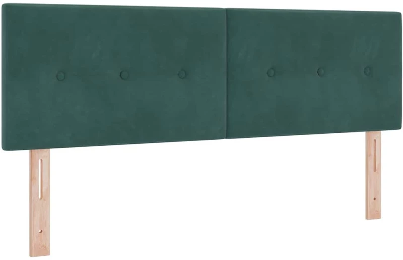 vidaXL Κρεβάτι Box Spring με Στρώμα Σκούρο Πράσινο 140x200 εκ. Βελούδο