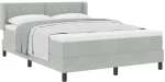 vidaXL Κρεβάτι Box Spring με Στρώμα Ανοιχτό Γκρι 140x190 εκ. Βελούδο