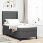vidaXL Κρεβάτι Box Spring με Στρώμα Σκούρο Γκρι 80x200 εκ. Υφάσματος