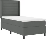 vidaXL Κρεβάτι Box Spring με Στρώμα Σκούρο Γκρι 80x200 εκ. Υφάσματος