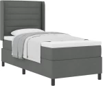 vidaXL Κρεβάτι Box Spring με Στρώμα Σκούρο Γκρι 80x200 εκ. Υφάσματος