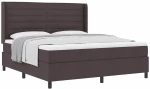 vidaXL Κρεβάτι Box Spring με Στρώμα σκούρο καφέ 180x200 εκ. υφάσματος