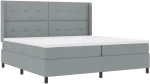 vidaXL Κρεβάτι με Στρώμα Γκρι 200x200 cm, Υφασμάτινο