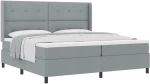 vidaXL Κρεβάτι με Στρώμα Γκρι 200x200 cm, Υφασμάτινο