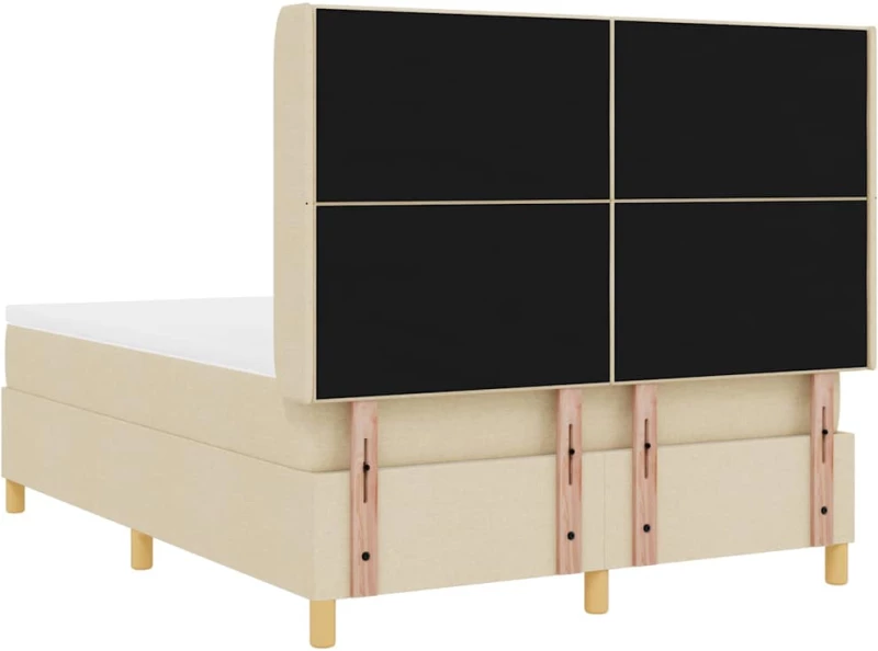 vidaXL Κρεβάτι με Στρώμα Κρέμ 140x200 εκ. Υφασμάτινο