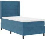 vidaXL Κρεβάτι Box Spring με Στρώμα Σκούρο Μπλε 100x200 εκ. Βελούδο