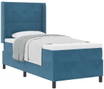 vidaXL Κρεβάτι Box Spring με Στρώμα Σκούρο Μπλε 100x200 εκ. Βελούδο