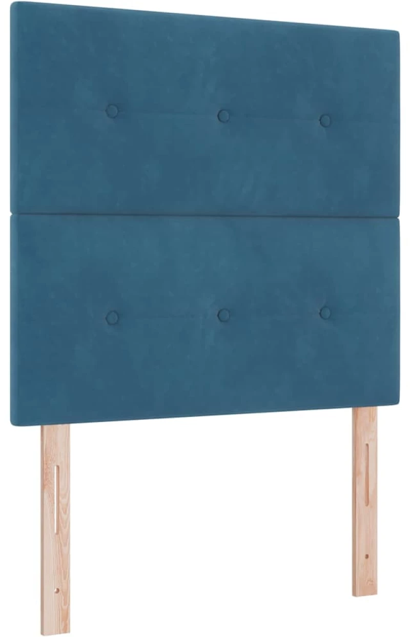vidaXL Κρεβάτι Box Spring με Στρώμα Σκούρο Μπλε 100x200 εκ. Βελούδο
