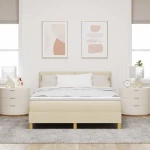 vidaXL Κρεβάτι με Βαθμό Επιστροφής και Στρώμα & LED Κρεμ 140x200 εκ. Ύφασμα