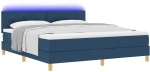 vidaXL Κρεβάτι με Στρώμα & LED Μπλε 180x200 εκ. Υφασμάτινο