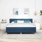 vidaXL Κρεβάτι με Στρώμα & LED Μπλε 180x200 εκ. Υφασμάτινο