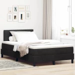 Κρεβάτι Box Spring με Στρώμα & LED μαύρο 120x200 εκ. Βελούδινο