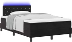 Κρεβάτι Box Spring με Στρώμα & LED μαύρο 120x200 εκ. Βελούδινο