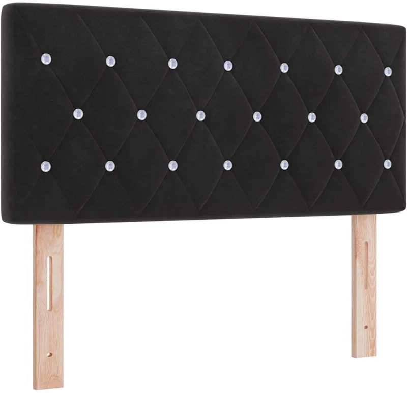 Κρεβάτι Box Spring με Στρώμα & LED μαύρο 120x200 εκ. Βελούδινο