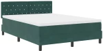 κρεβάτι box spring vidaXL με στρώμα & LED σκούρο πράσινο 140x190 εκ. βελούδο