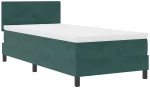 vidaXL Κρεβάτι Box Spring με Στρώμα & LED Σκούρο Πράσινο 90x200 εκ. Βελούδο