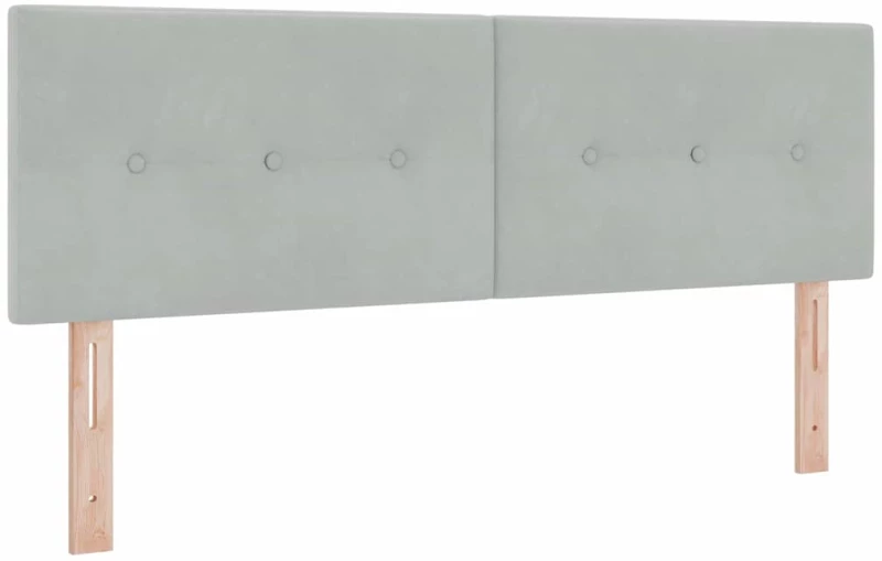 Κρεβάτι Box Spring vidaXL με Στρώμα & LED Ανοιχτό Γκρι 140x200 εκ Βελούδινο