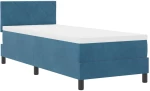 Κρεβάτι Box Spring vidaXL με Στρώμα & LED Σκούρο Μπλε 80x200 εκ Βελούδο