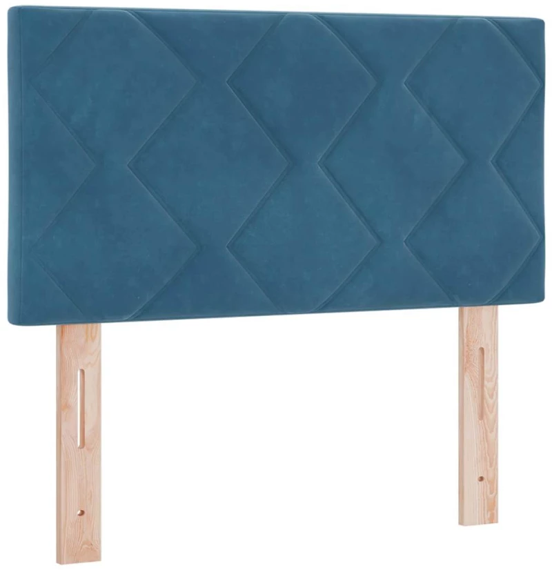 Κρεβάτι Box Spring vidaXL με Στρώμα & LED Σκούρο Μπλε 80x200 εκ Βελούδο