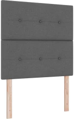 vidaXL Κρεβάτι με Στρώμα & LED Σκούρο Γκρι 100x200 εκ. Υφάσμα