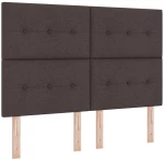 vidaXL Κρεβάτι με Στρώμα & LED Καφέ Σκούρο 160x200 εκ Ύφασμα