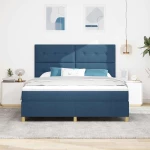 vidaXL Κρεβάτι με ελατήριο με στρώμα & μπλε LED 180x200 εκ. ύφασμα