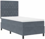 vidaXL Κρεβάτι με Στρώμα & LED Σκούρο Γκρι 90x200 εκ Βελούδο