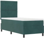 Κρεβάτι Box Spring με Στρώμα & LED σε Σκούρο Πράσινο 80x200 εκ. Βελούδο